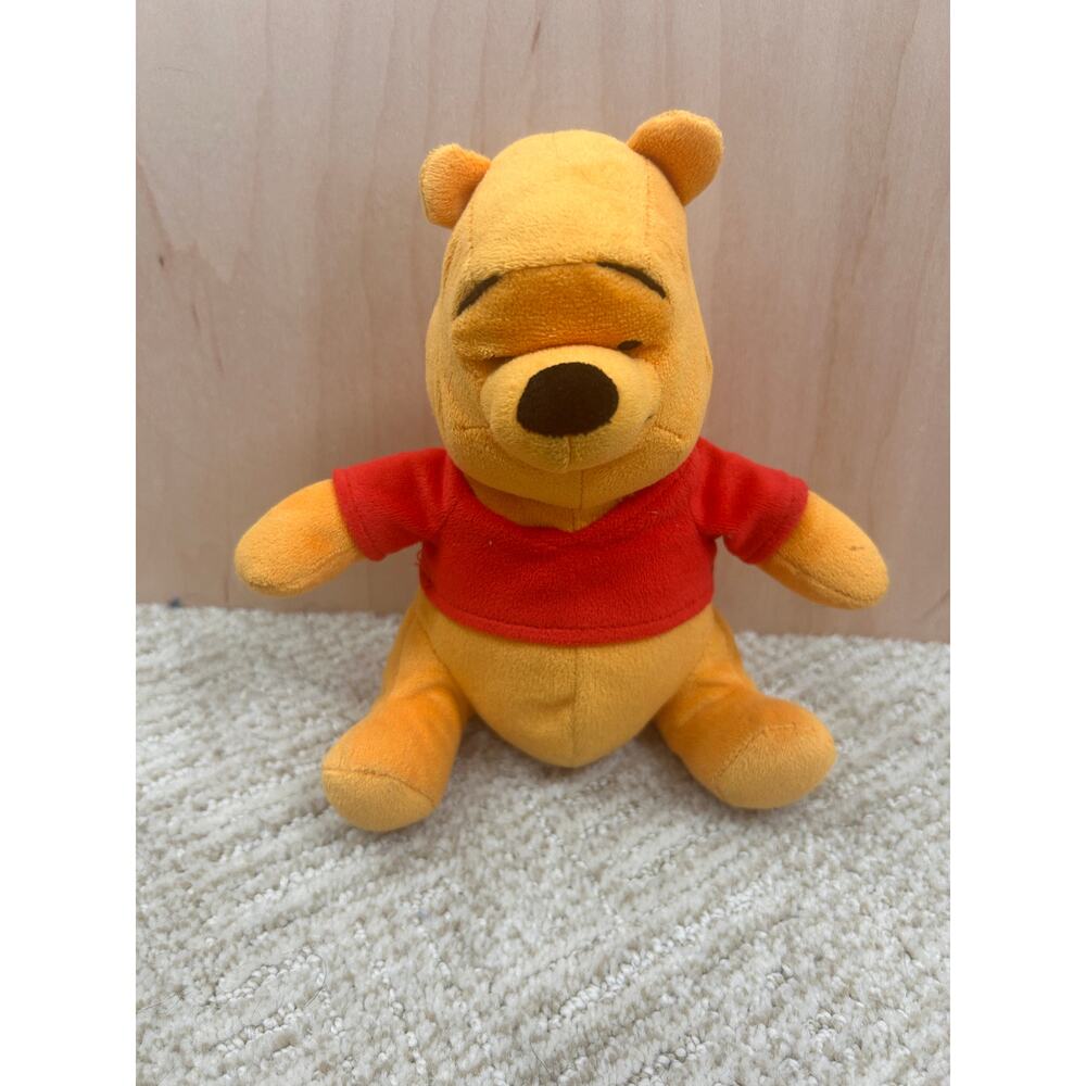 Disney Winnie the Pooh Plush Bear Red Shirt 2000s Vintage Stuffed Animal Toy